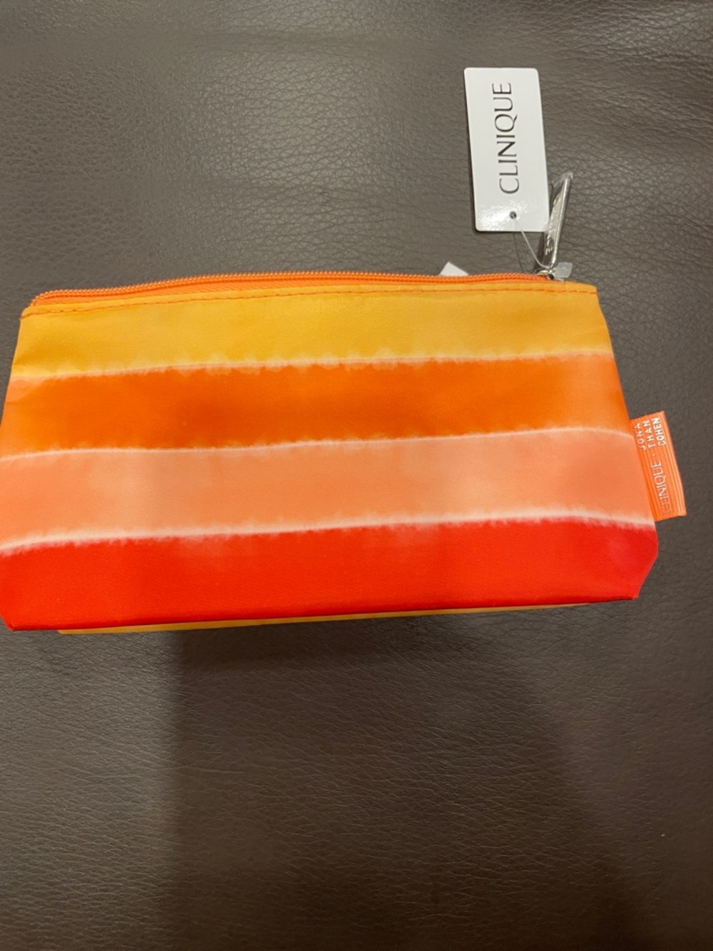 Clinique Gradient Stripe Makeup Pouch in Yellow, Orange, Red
